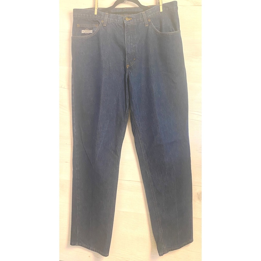 Diamond Gusset Relaxed Fit Jeans Mens 38x35 Dark Wash Denim Made in USA